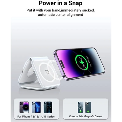 3 in 1 Foldable Wireless Charger - Magsafe Fast Wireless Charging Pad