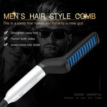 KIHO™ Men's Hair & Beard Straightener Brush