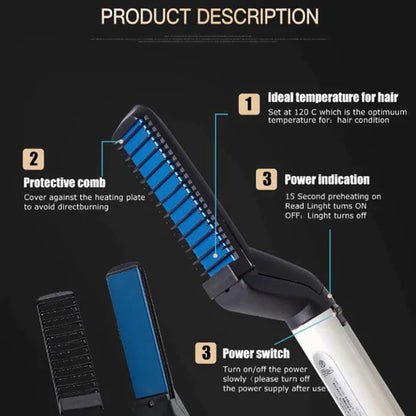 KIHO™ Men's Hair & Beard Straightener Brush