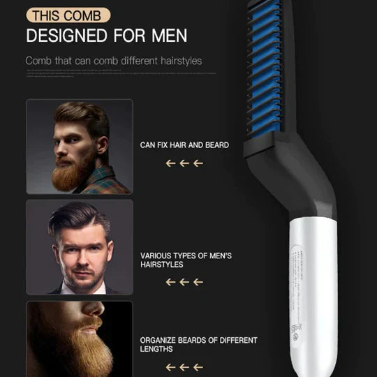 KIHO™ Men's Hair & Beard Straightener Brush