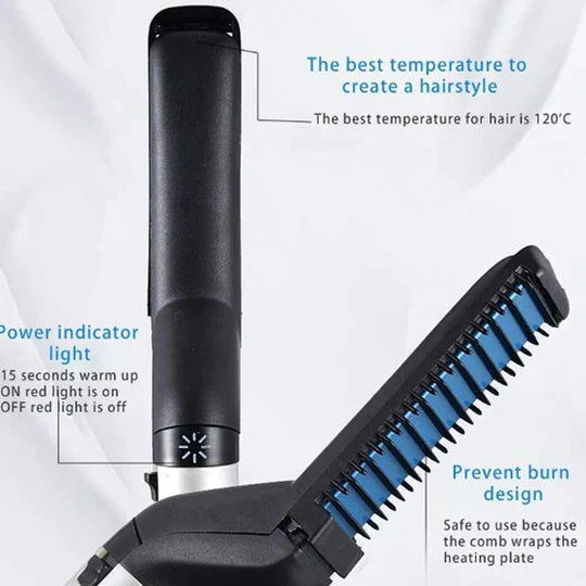 KIHO™ Men's Hair & Beard Straightener Brush