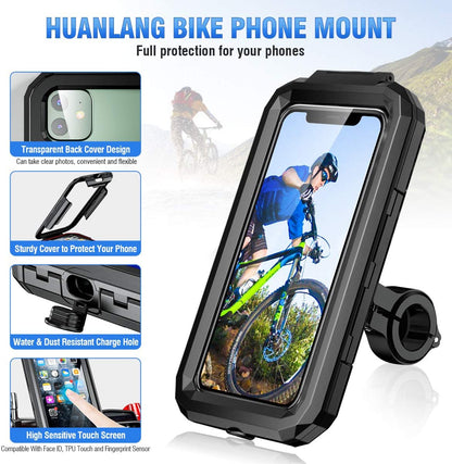 KIHO™ 360° Bicycle Motor Bike Waterproof Phone Case Mount Holder