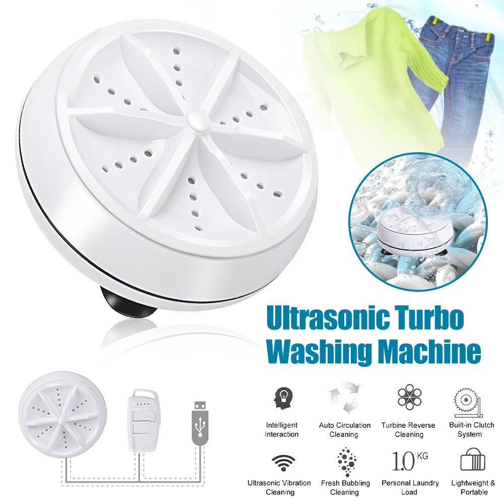 KIHO™ Portable USB Ultrasonic Turbine Laundry Washing Machine